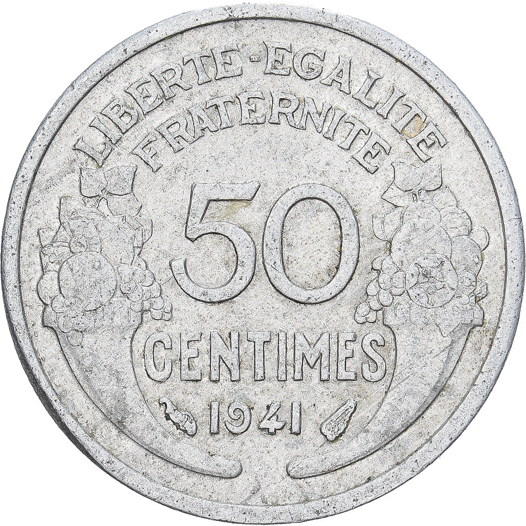 France, 50 Centimes, Morlon, 1941, Paris, Aluminum, AU(50-53), Le Franc:F.193
