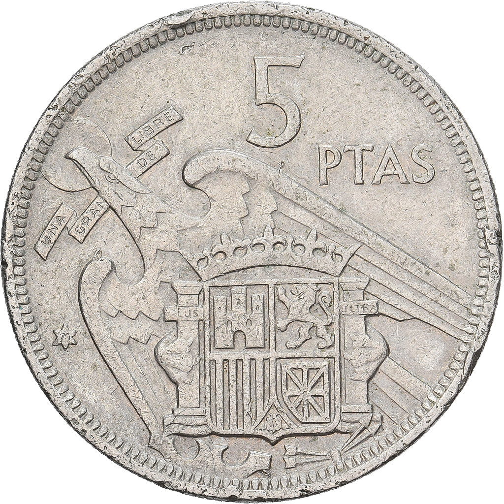 Espanha, Caudillo and regent, 5 Pesetas, 1971, Cobre-níquel, VF(30-35), KM:786