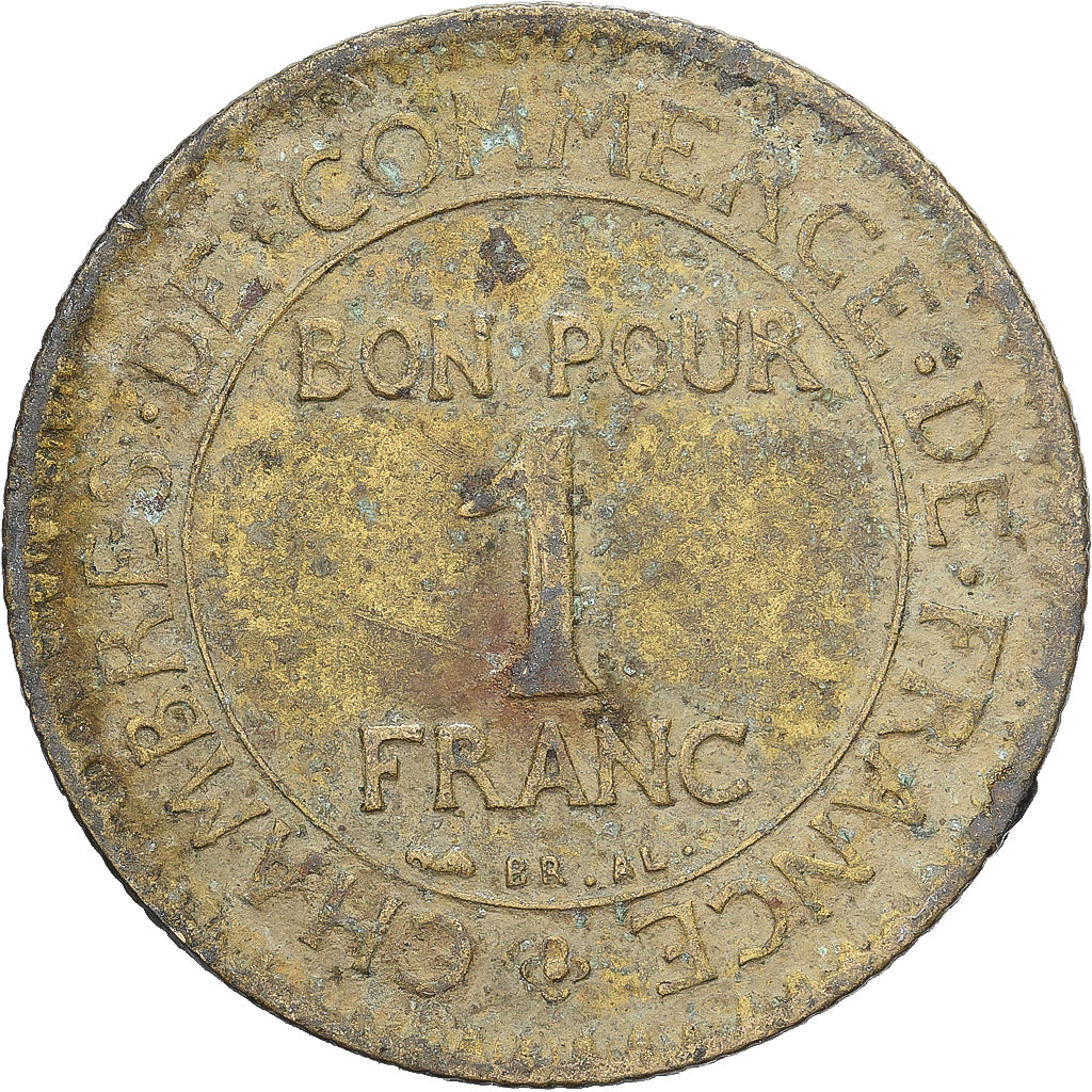 France, Chambre de commerce, Franc, 1922, Paris, TB, Bronze-Aluminium