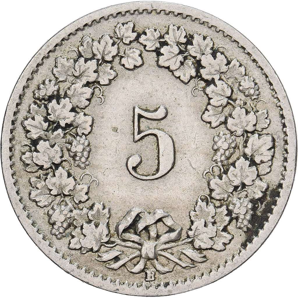 Suiza, 5 Rappen, 1919, Bern, Cobre - níquel, BC+, KM:26