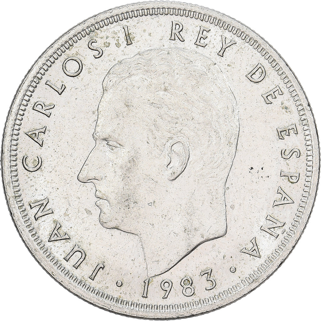 Spanien, Juan Carlos I, 5 Pesetas, 1983, Kupfer-Nickel, SS+, KM:823