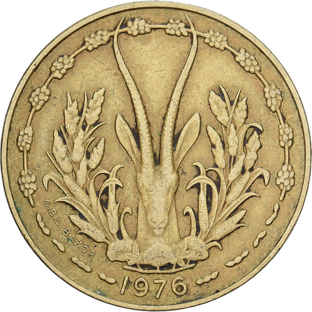 West Afrikaanse Staten, 10 Francs, 1976, Paris, Aluminum-Bronze, ZF