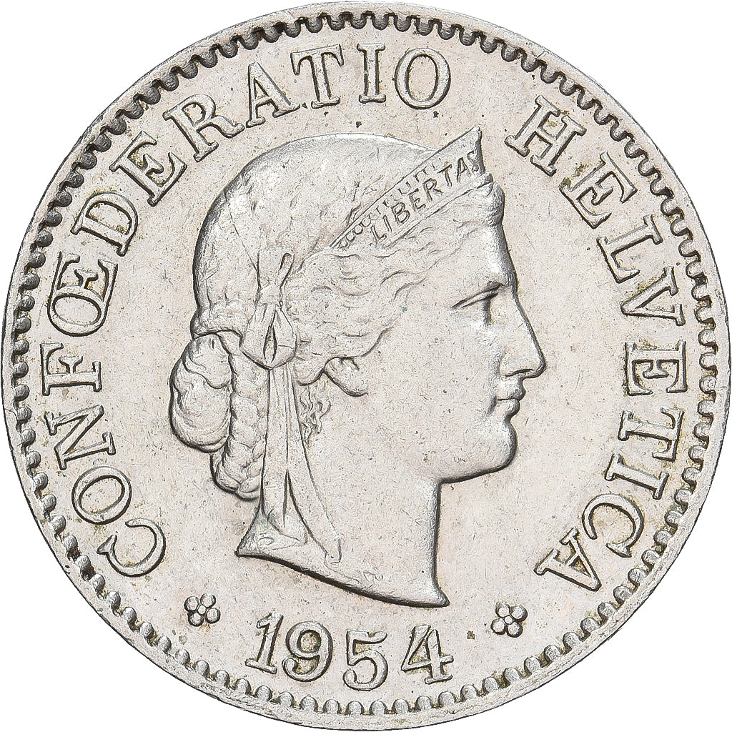 Suiza, 5 Rappen, 1954, Bern, Cobre - níquel, MBC+, KM:26