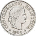 Suiza, 5 Rappen, 1954, Bern, Cobre - níquel, MBC+, KM:26