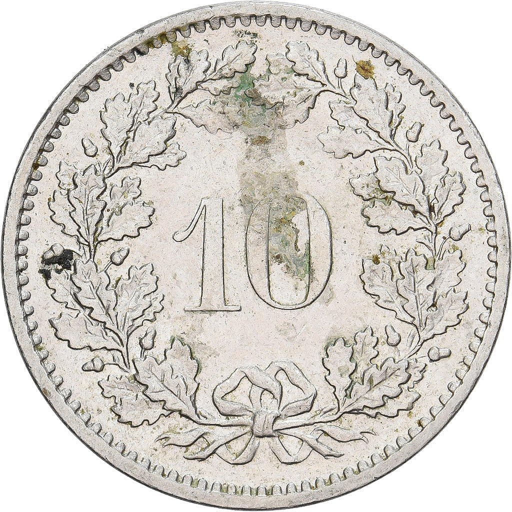 Suiza, 10 Rappen, 1974, Bern, Cobre - níquel, MBC, KM:27