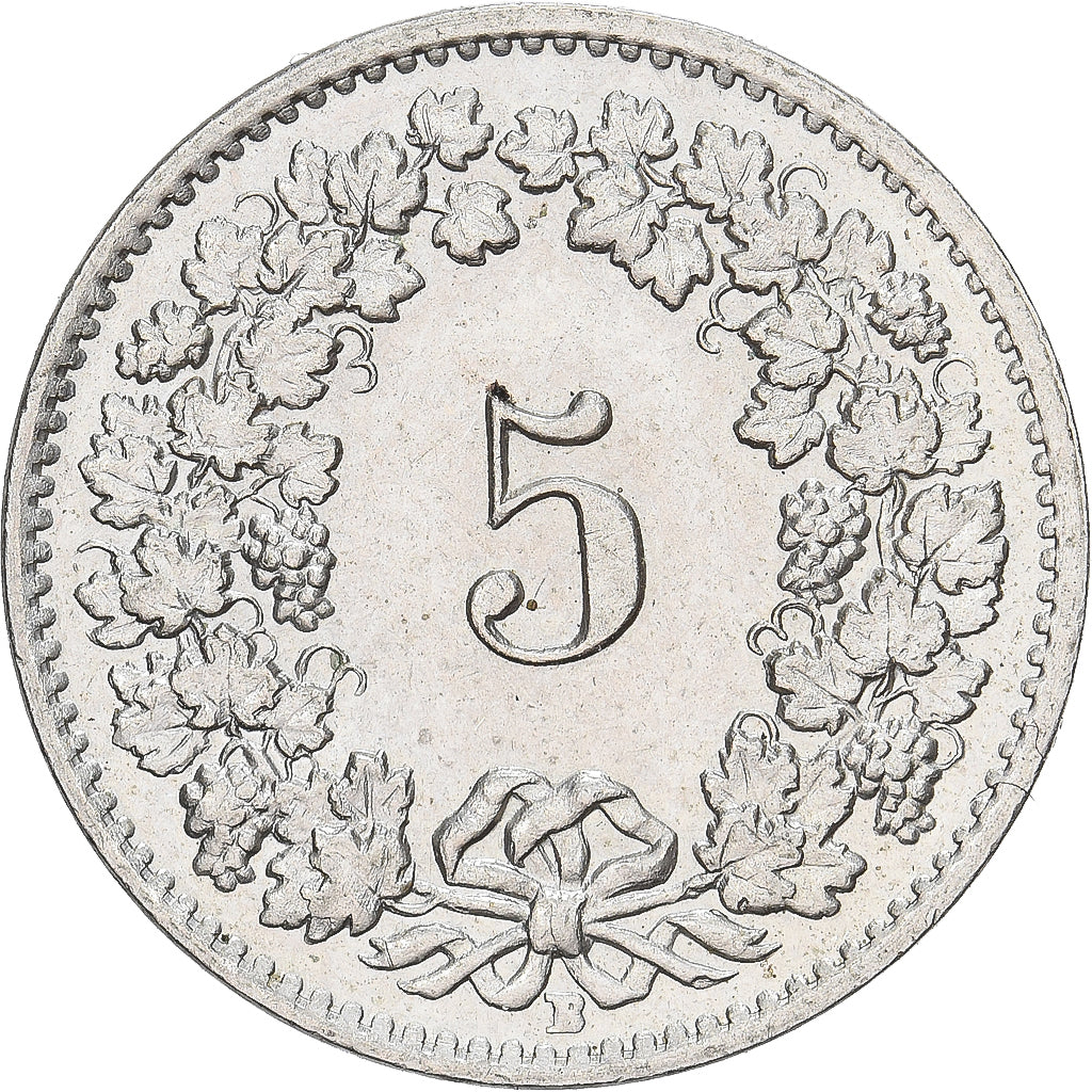 Suiza, 5 Rappen, 1957, Bern, Cobre - níquel, EBC, KM:26