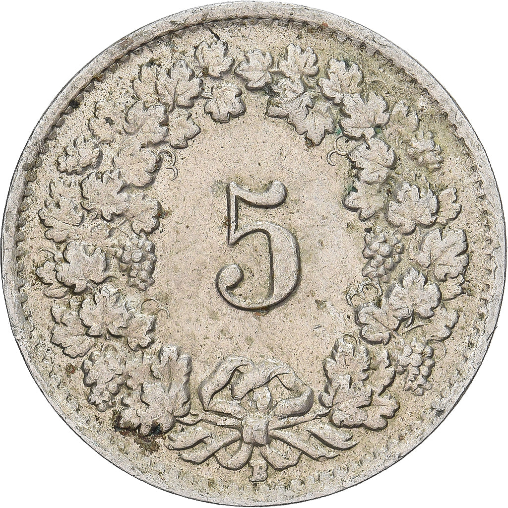 Suiza, 5 Rappen, 1955, Bern, Cobre - níquel, BC+, KM:26