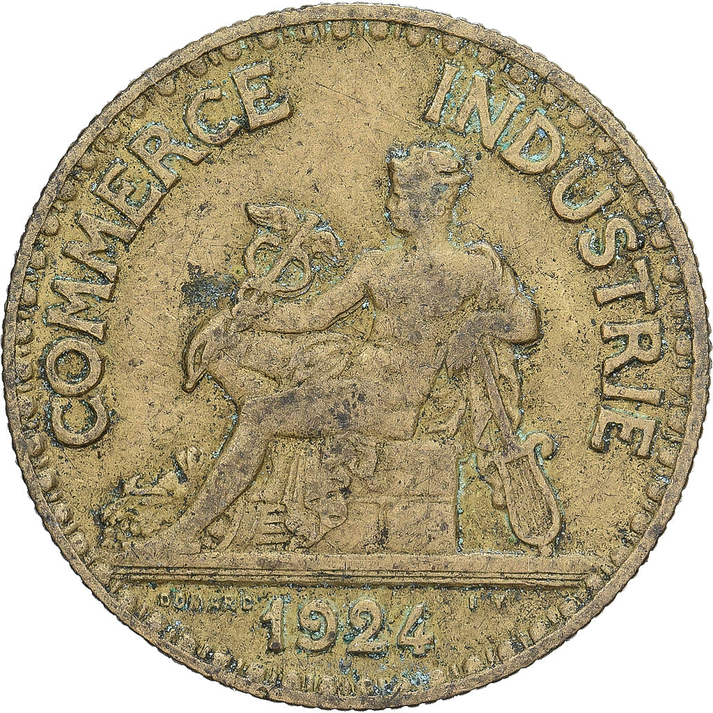 France, 50 Centimes, Chambre de commerce, 1924, Paris, Bronze-Aluminium, TTB