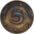 Federal Republic of Germany, 5 Pfennig, 1950, Hambourg, Brass Clad Steel