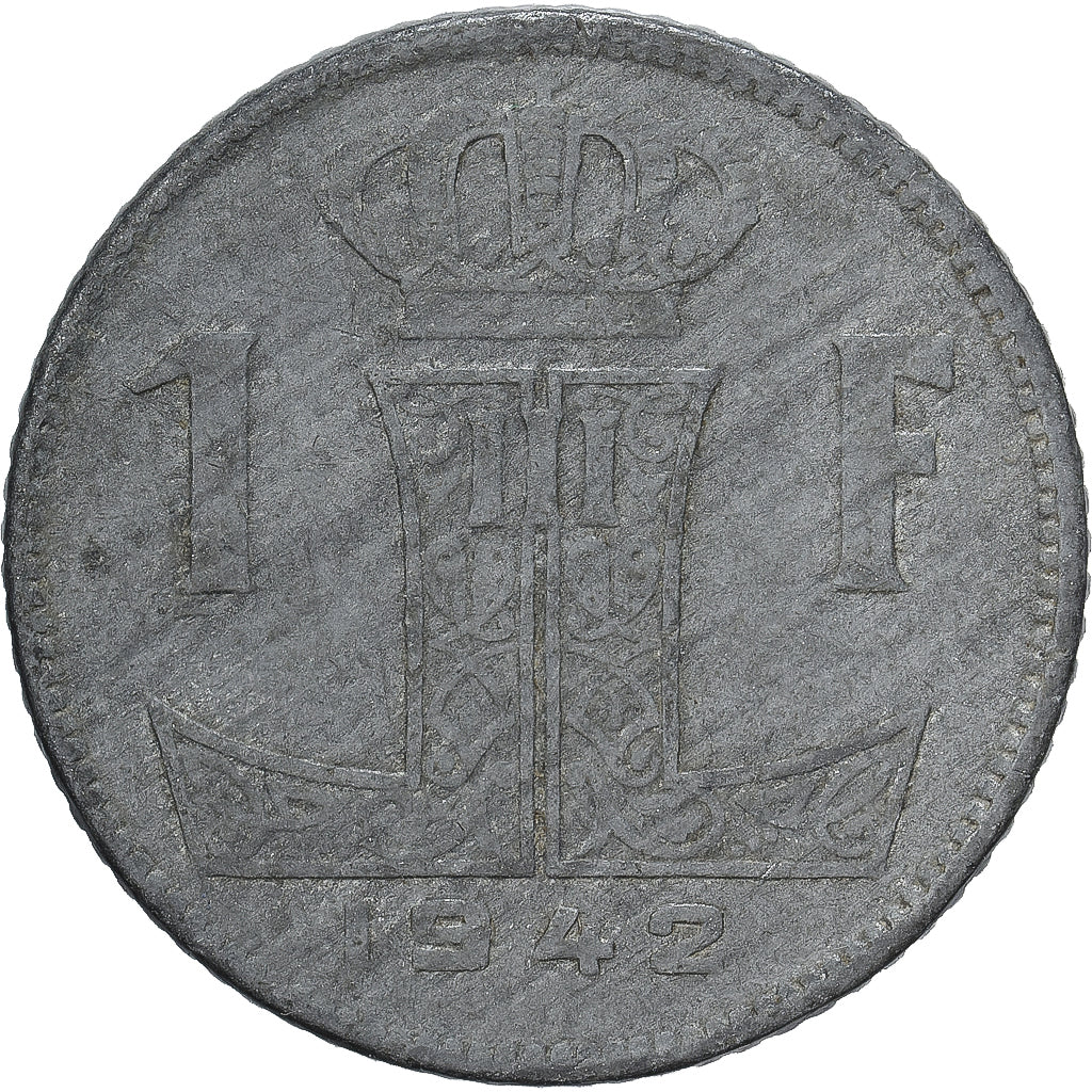 Belgio, Franc, 1942, Zinco, MB, KM:128