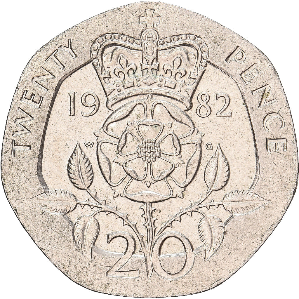 Gran Bretagna, Elizabeth II, 20 Pence, 1982, Rame-nichel, SPL-, KM:931