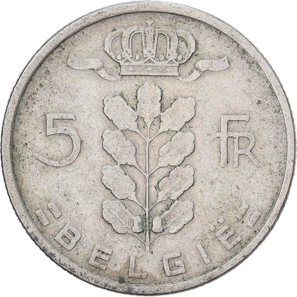 Belgia, 5 Francs, 5 Frank, 1949, Miedź-Nikiel, VF(30-35), KM:135.1