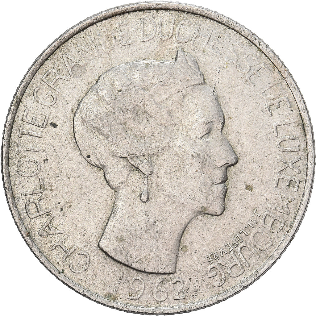 Luxemburg, Charlotte, 5 Francs, 1962, Luxembourg, Kupfer-Nickel, SS, KM:51