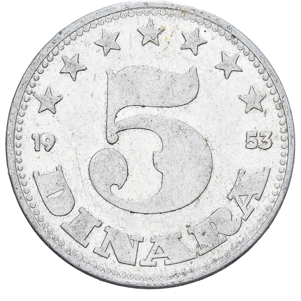 Yougoslavie, 5 Dinara, 1953, Aluminium, TB+, KM:32