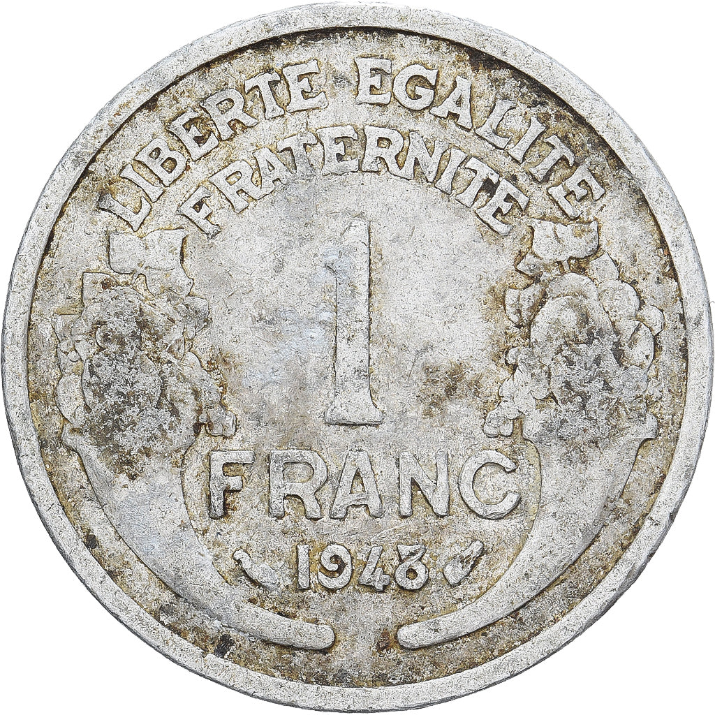 France, Franc, Morlon, 1948, Paris, Aluminum, VF(20-25), KM:885a