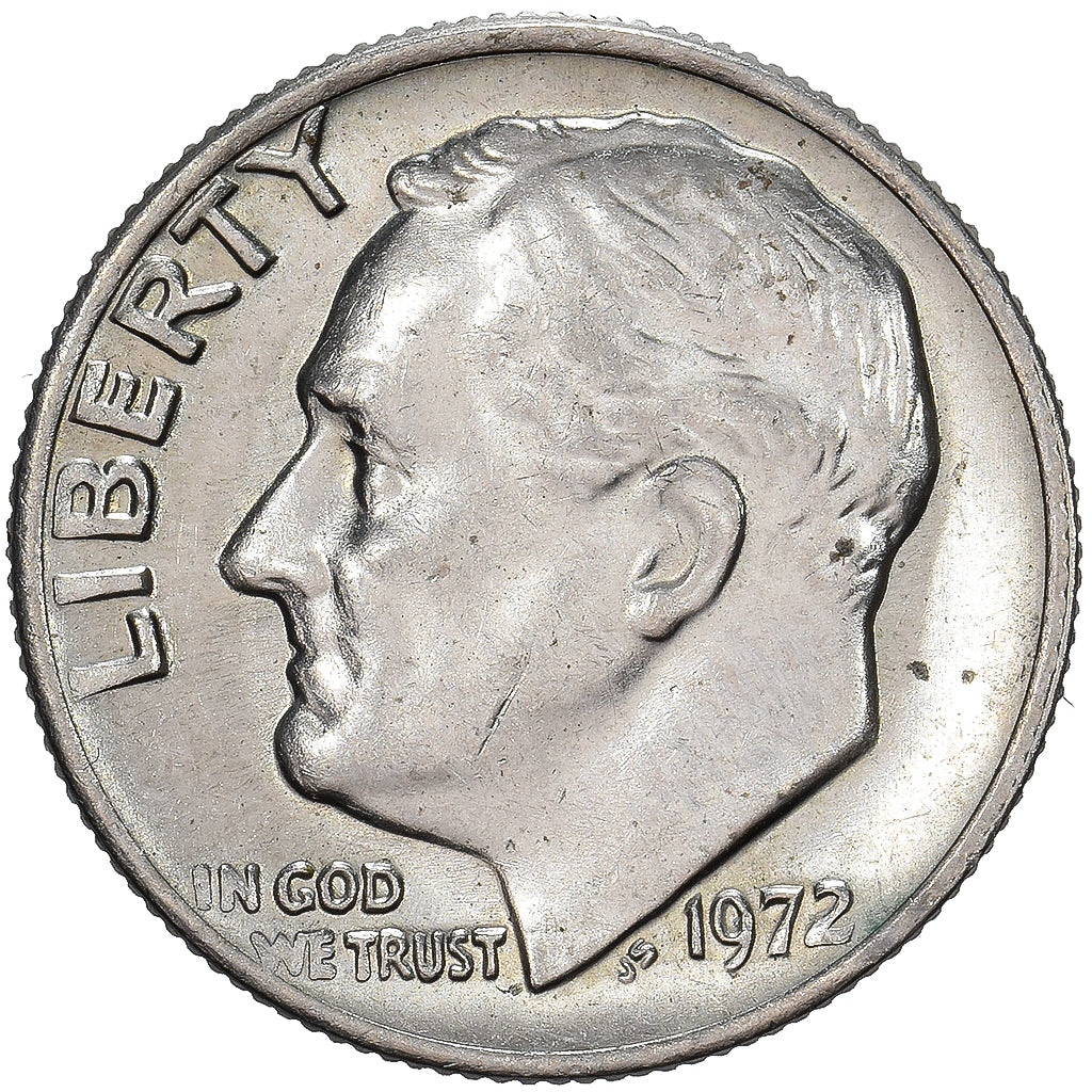 Verenigde Staten, Dime, Roosevelt Dime, 1972, U.S. Mint, Copper-Nickel Clad