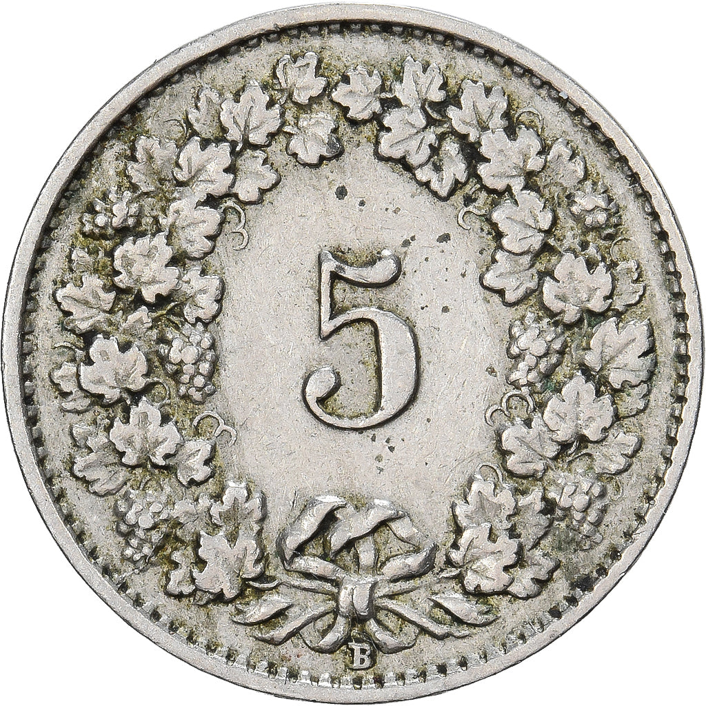 Suiza, 5 Rappen, 1925, Bern, Cobre - níquel, BC+, KM:26