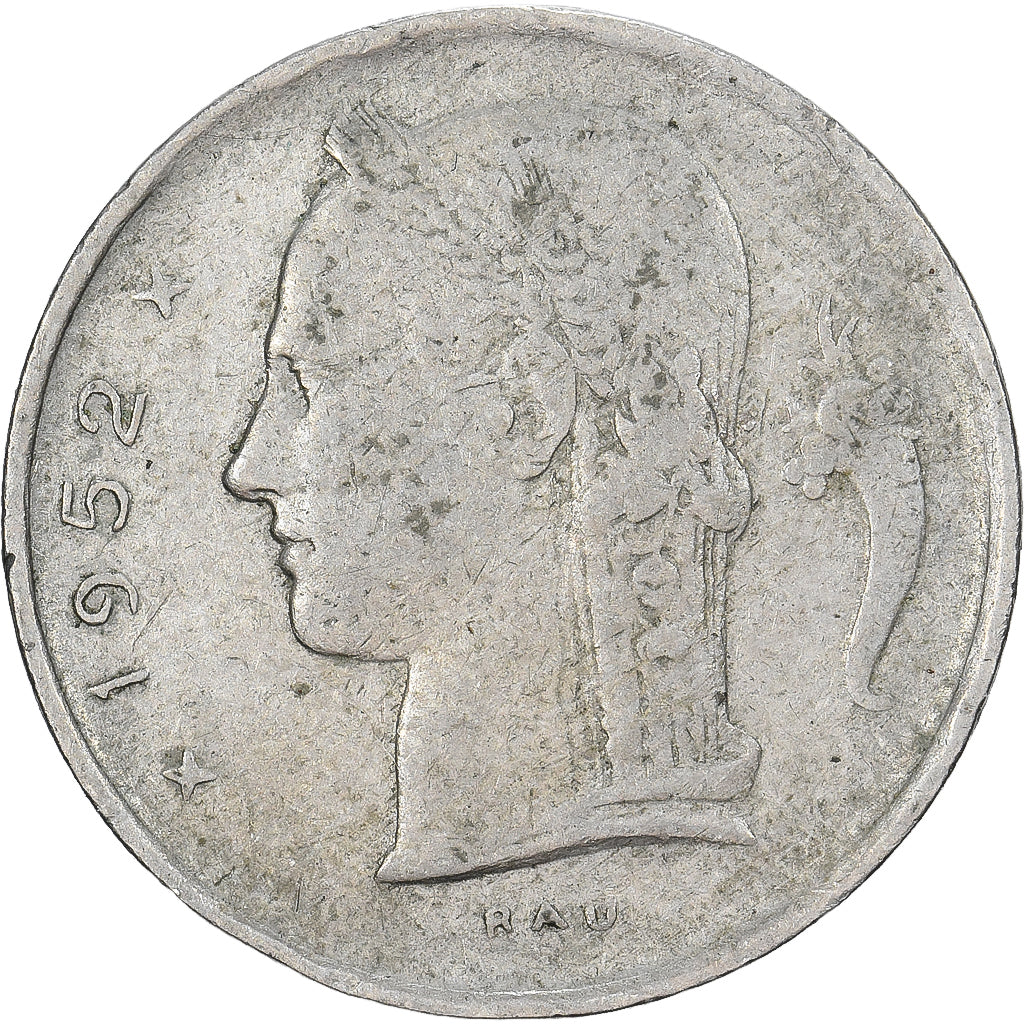 Belgia, Franc, 1952, Miedź-Nikiel, VF(20-25), KM:143.1