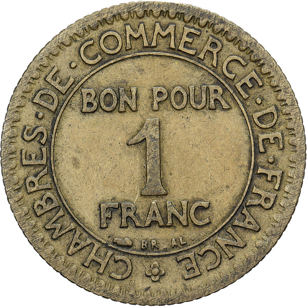 France, Franc, Chambre de commerce, 1923, Paris, Aluminum-Bronze, EF(40-45)