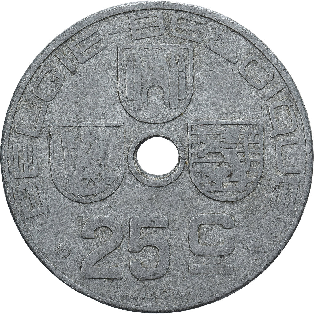 Belgien, 25 Centimes, 1944, Zinc, S, KM:132