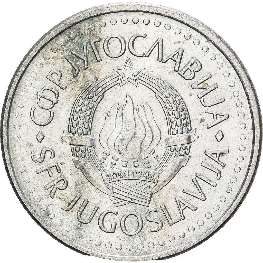 Joegoslaviëe, 10 Dinara, 1987, Cupro-nikkel, ZF, KM:89