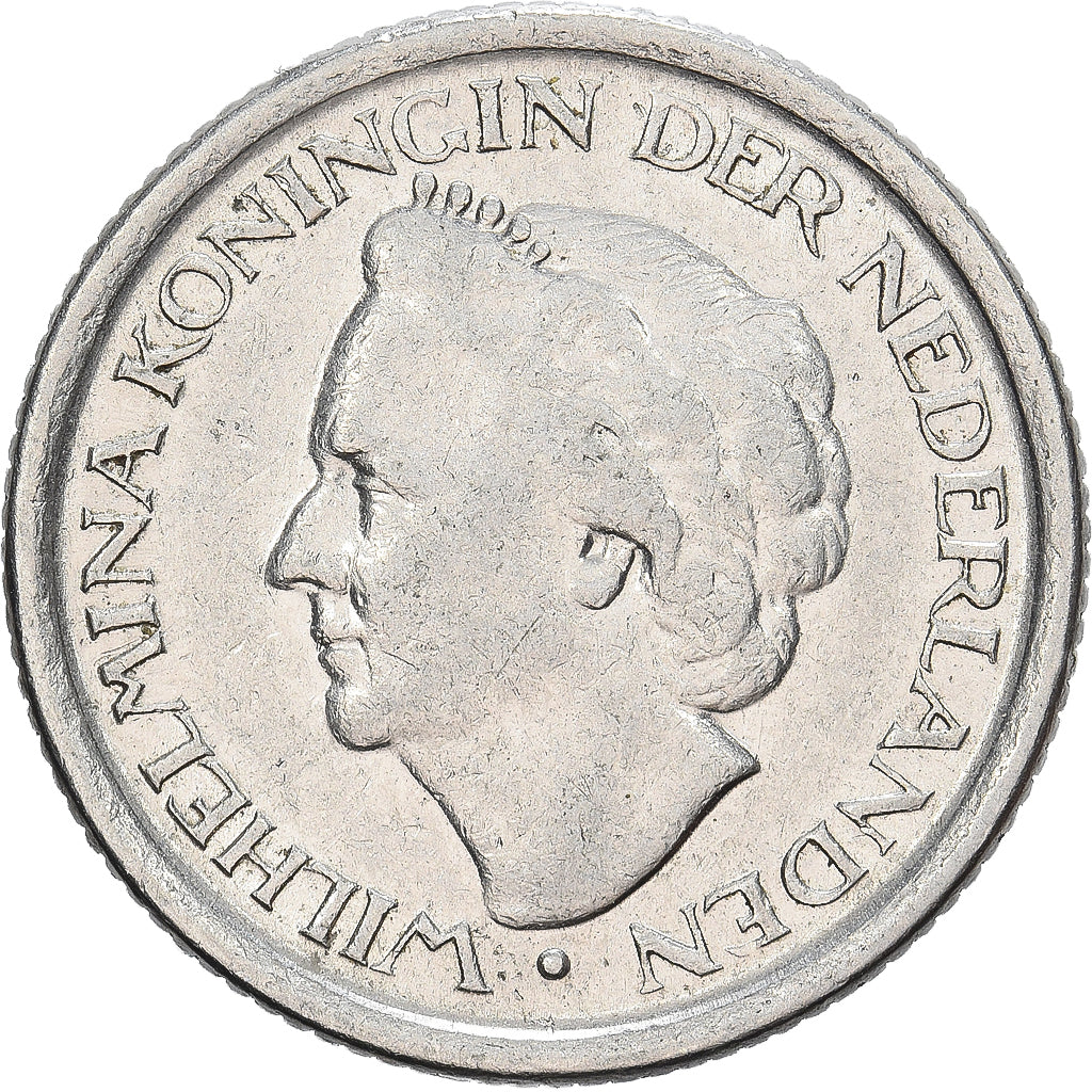Netherlands, Wilhelmina I, 25 Cents, 1948, Utrecht, Nickel, EF(40-45), KM:178