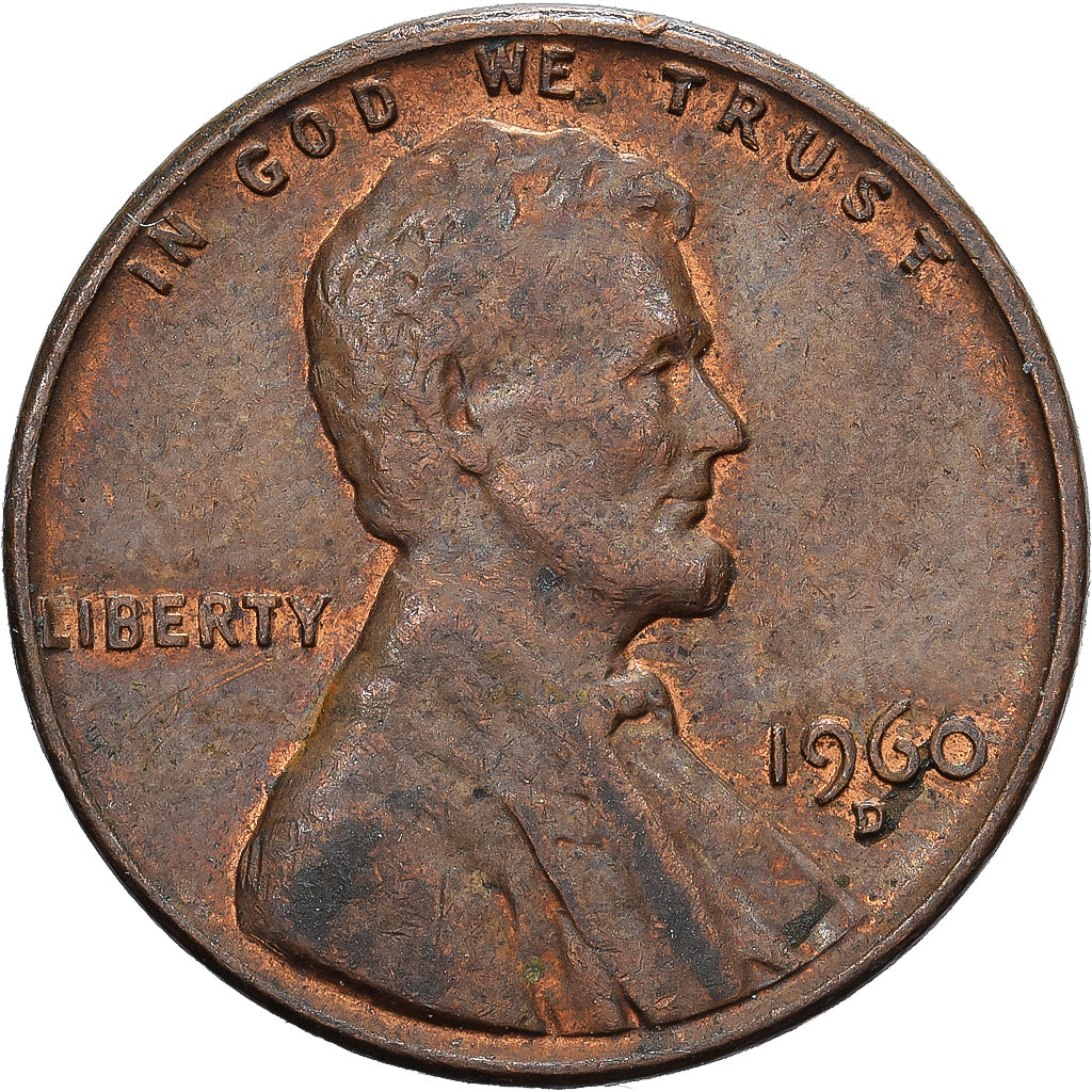 États-Unis, Cent, Lincoln Cent, 1960, U.S. Mint, Laiton, TTB, KM:201