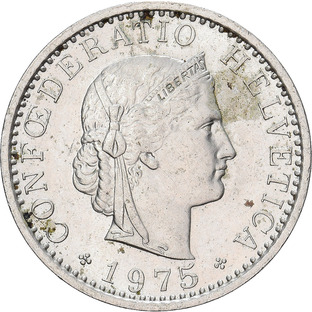 Suiza, 20 Rappen, 1975, Bern, Cobre - níquel, MBC+, KM:29a