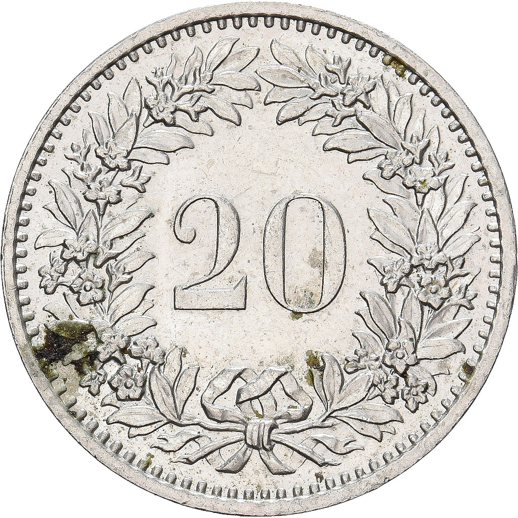 Suiza, 20 Rappen, 1975, Bern, Cobre - níquel, MBC+, KM:29a