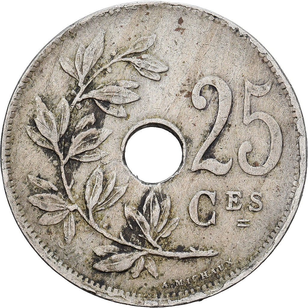 Belgium, 25 Centimes, 1921, Copper-nickel, VF(30-35), KM:68.1