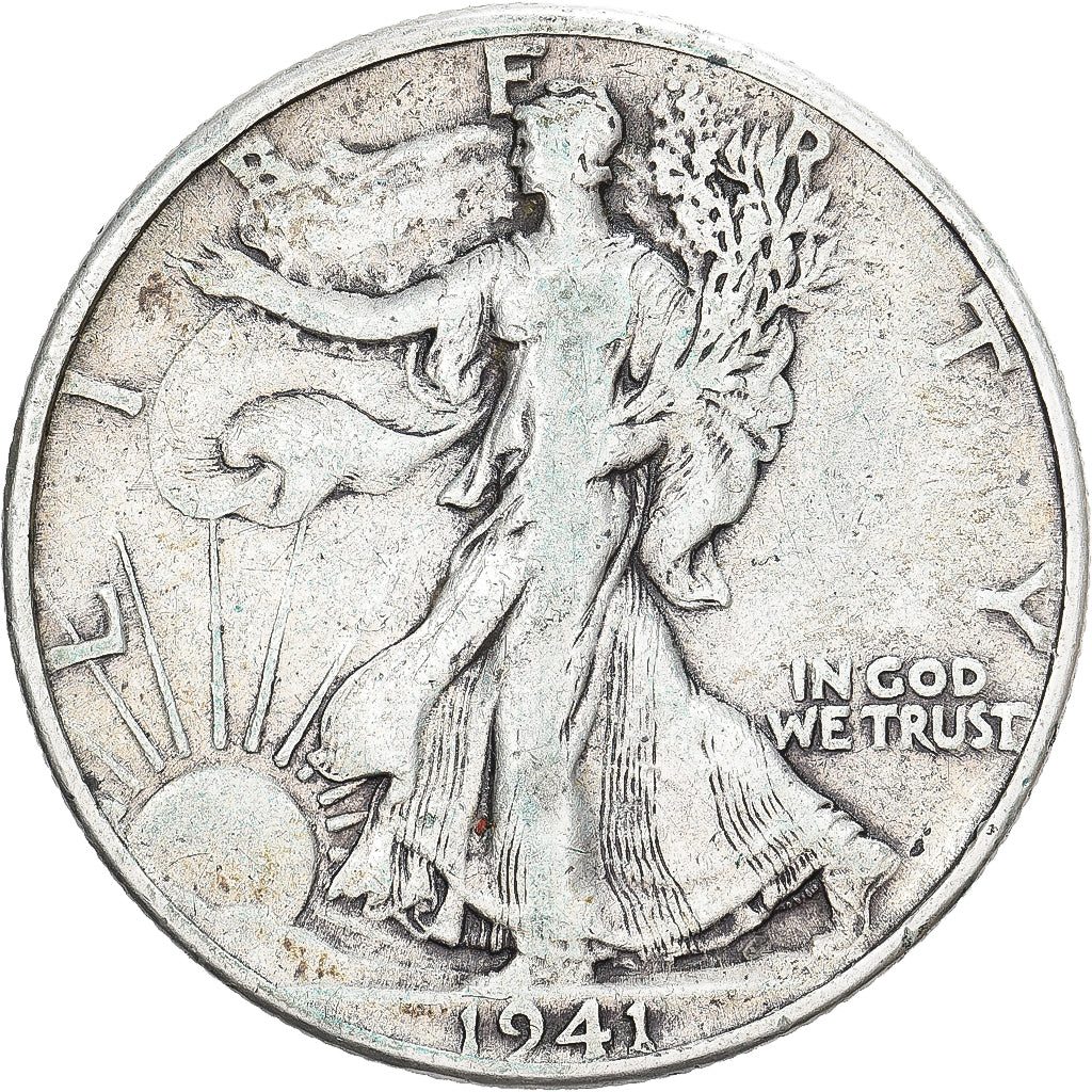 USA, Half Dollar, Walking Liberty, 1941, Philadelphia, Srebro, VF(30-35), KM:142