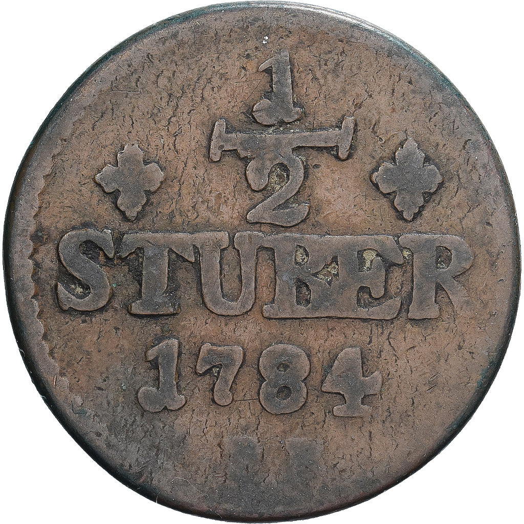 Duchés unis de Juliers-Clèves-Berg, Charles Theodore, 1/2 Stüber, 1784
