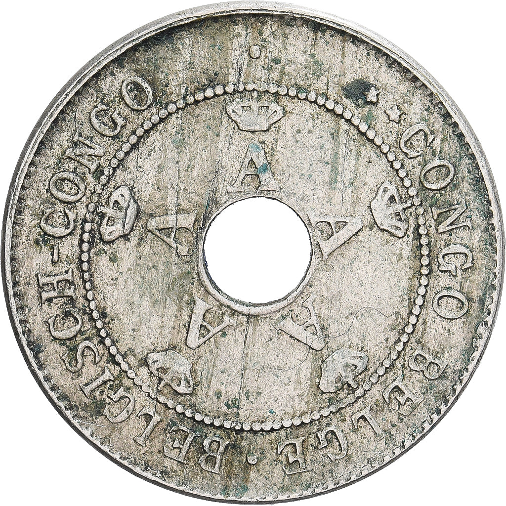 Belgian Congo, Albert I, 10 Centimes, 1911, Heaton, Copper-nickel, VF(30-35)