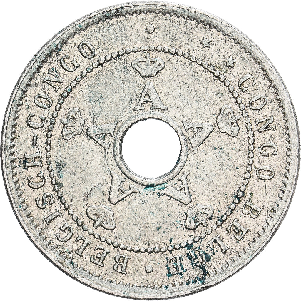 Belgian Congo, Albert I, 5 Centimes, 1911, Copper-nickel, VF(30-35), KM:17