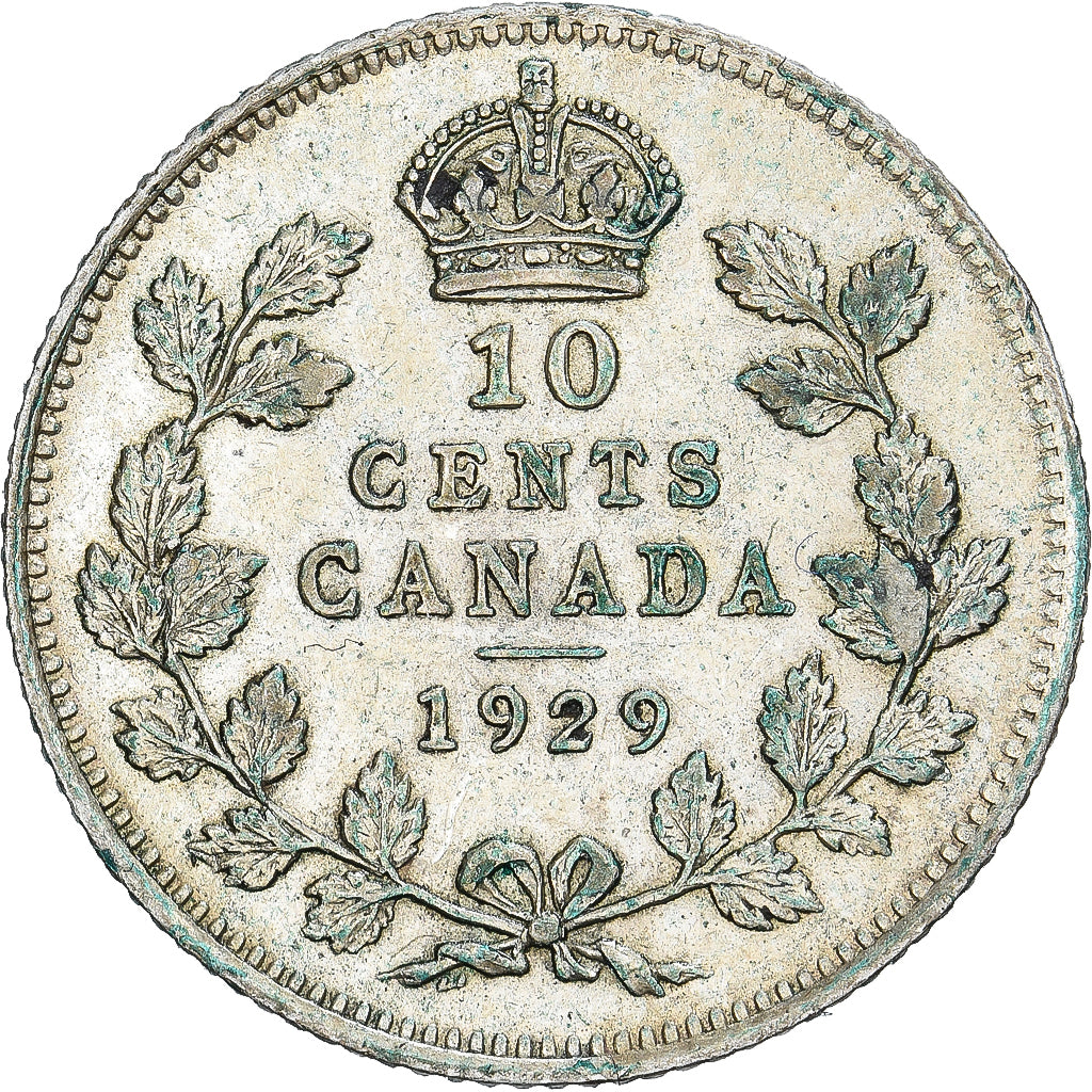 Canada, George V, 10 Cents, 1929, Royal Canadian Mint, Argent, TTB+, KM:23a