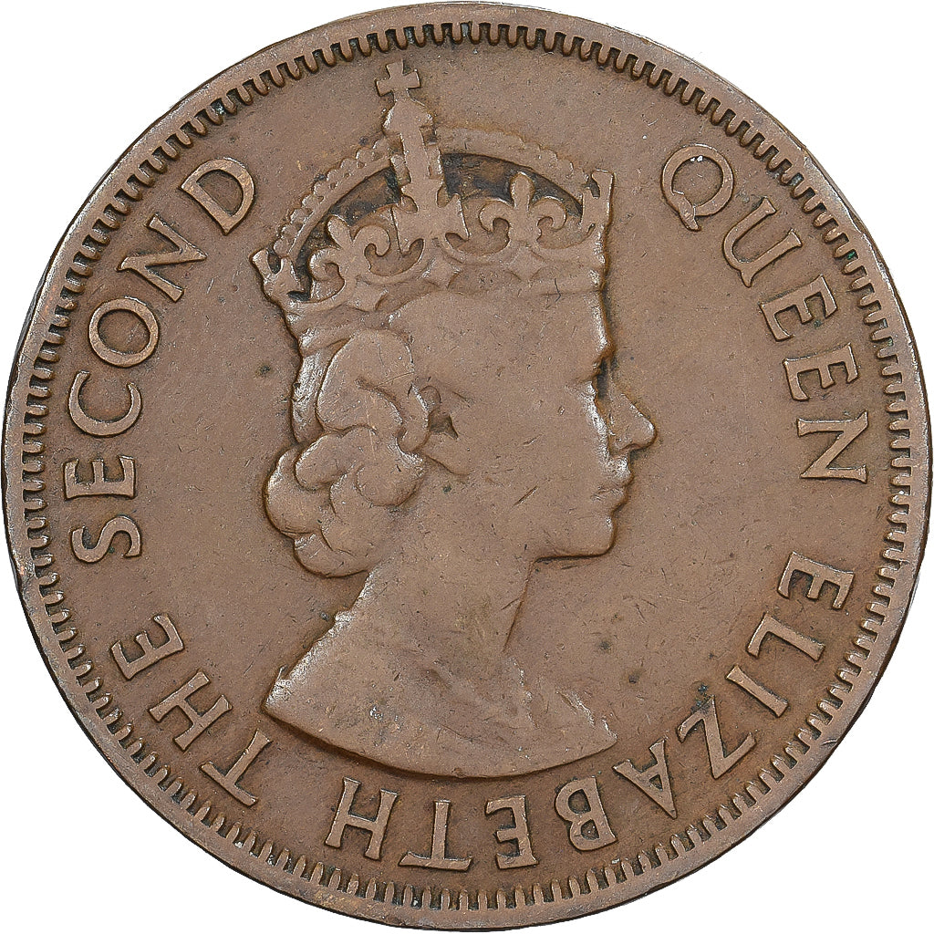 Chipre, Elizabeth II, 5 Mils, 1955, London, Bronce, BC+, KM:34