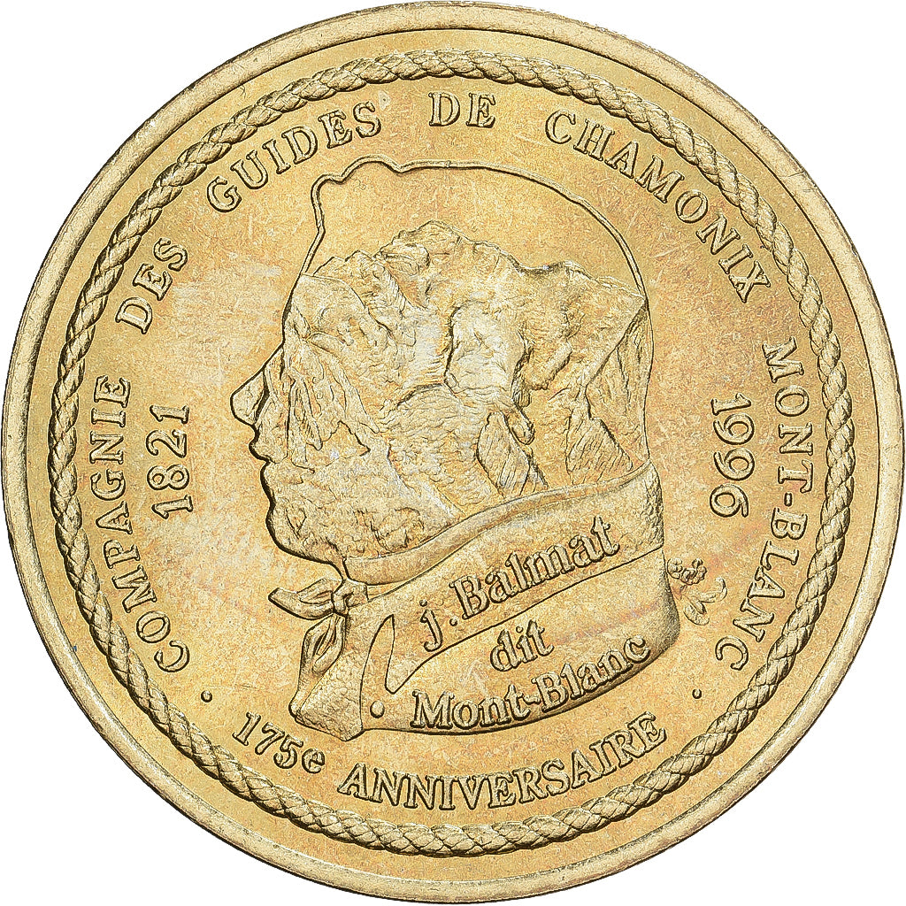 France, 1,5 Euro de Chamonix Mont-Blanc, 1996, Monnaie de Paris, Brass