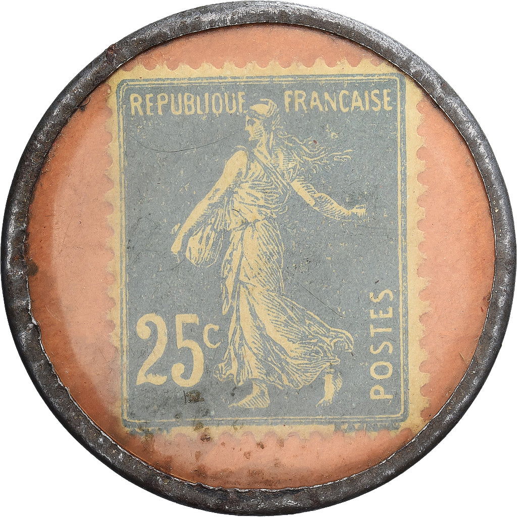 Francia, MIROITERIE LILLE, 25 Centimes, Timbre-Monnaie, MBC, Aluminio