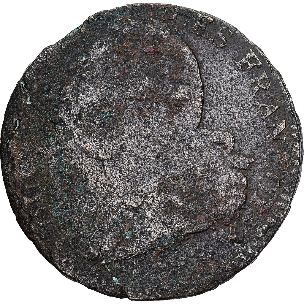 France, 2 Sols, 2 sols françois, 1793, Arras, Bronze, TB, Gadoury:25, KM:603.16