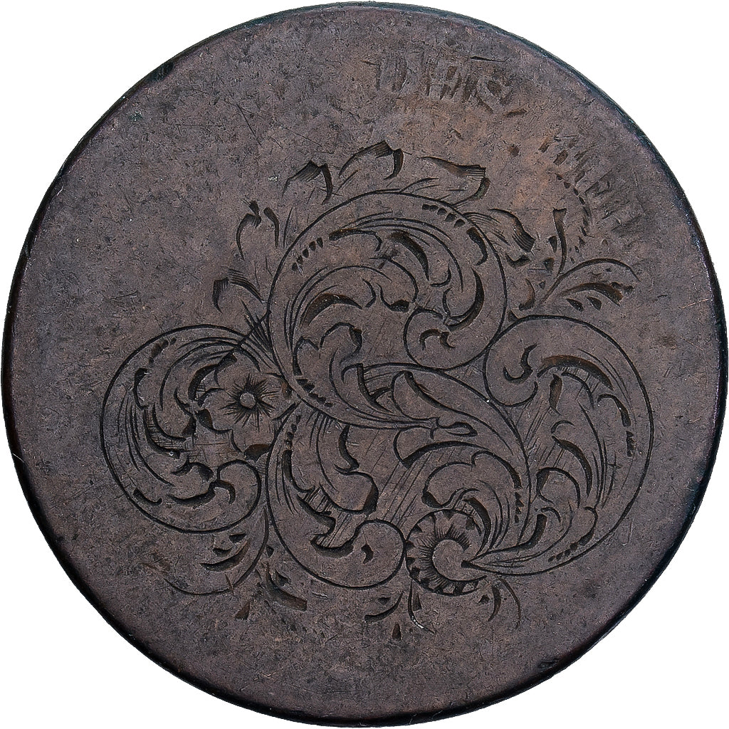 Bélgica, Leopold I, 10 Centimes, 1848, Countermark, Cobre, BC, KM:2.1