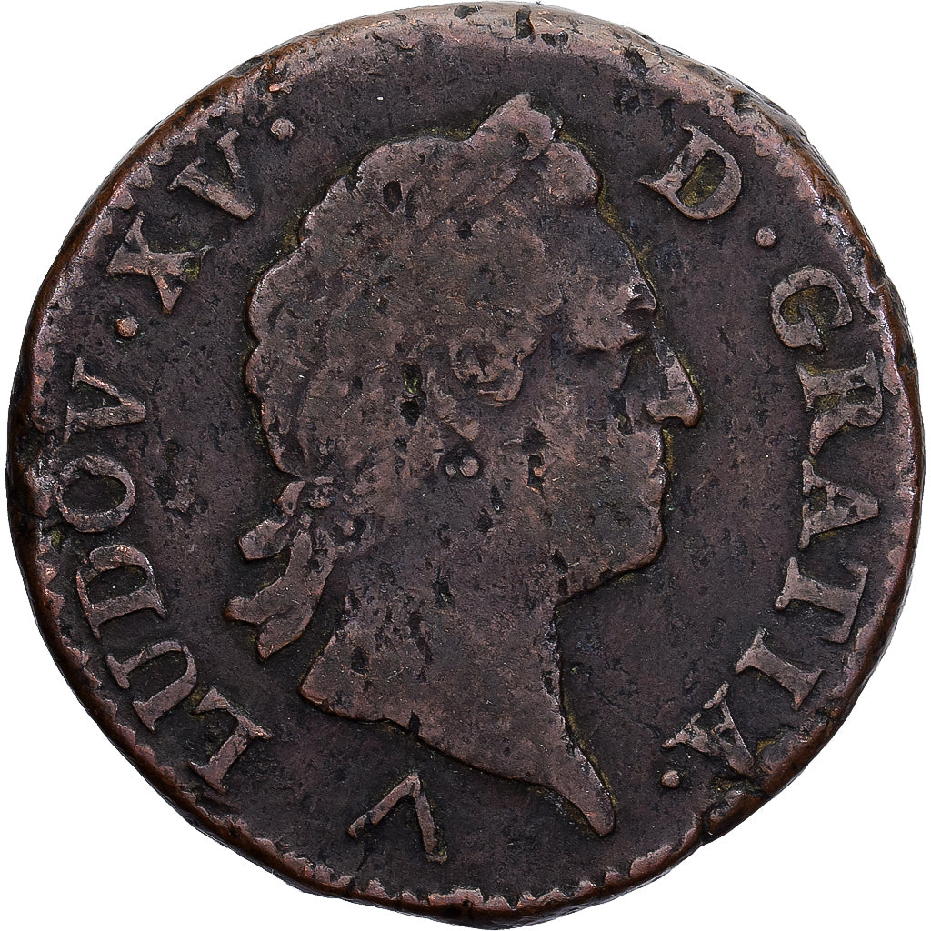 Francja, Louis XV, Sol à la vieille tête, 1769, Lille, Miedź, VF(20-25)