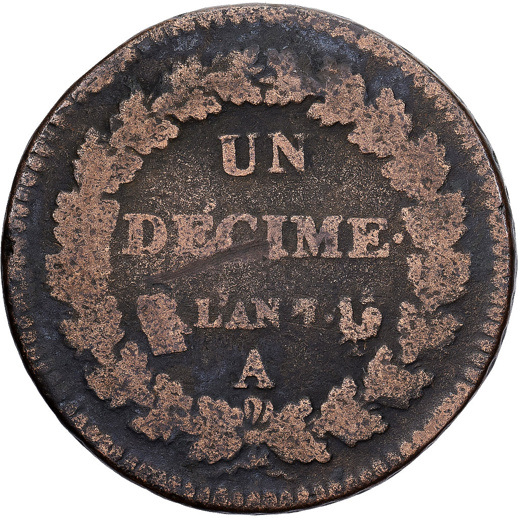 Francia, Decime, Dupré, AN 7, Paris, Rame, B, Gadoury:187
