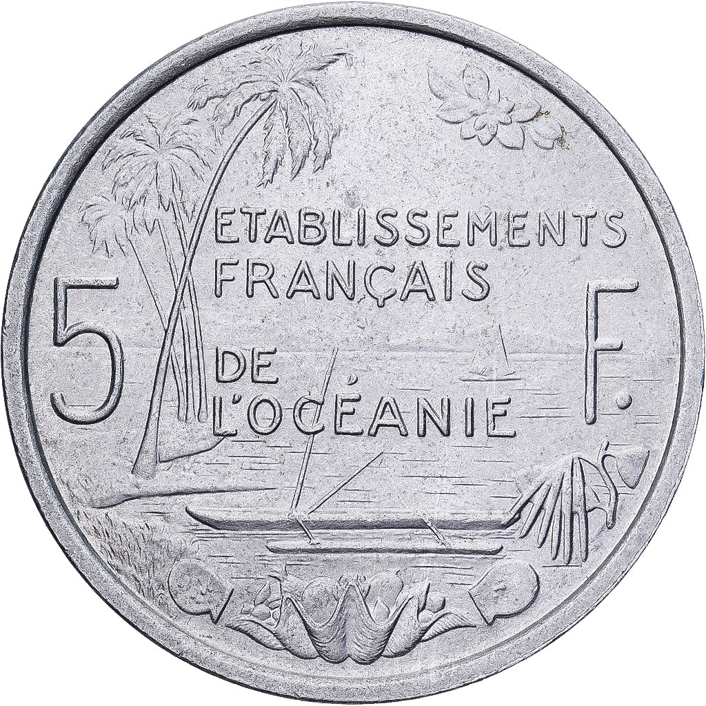 Établissements français de l'Océanie, 5 Francs, 1952, Paris, Aluminum