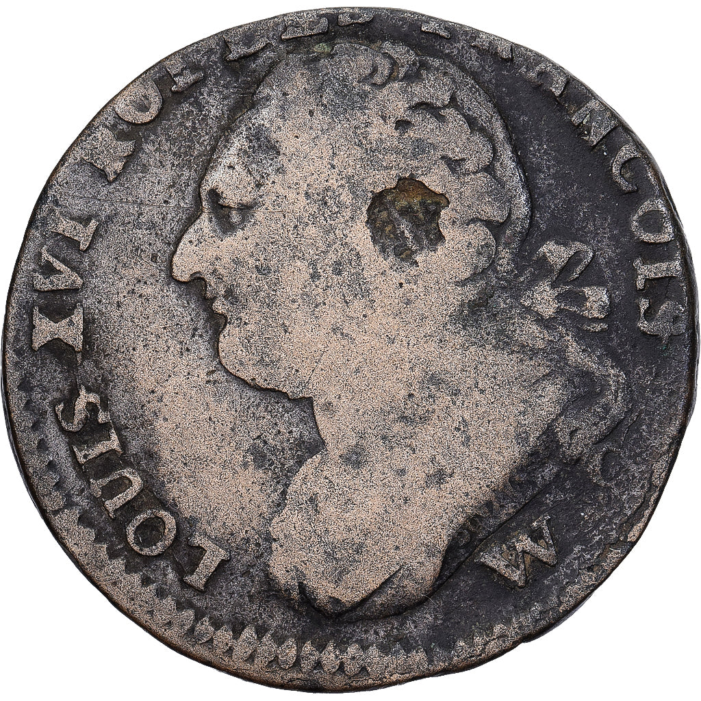France, Louis XVI, 12 Deniers, 12 deniers françois, 1793, Lille, Bronze