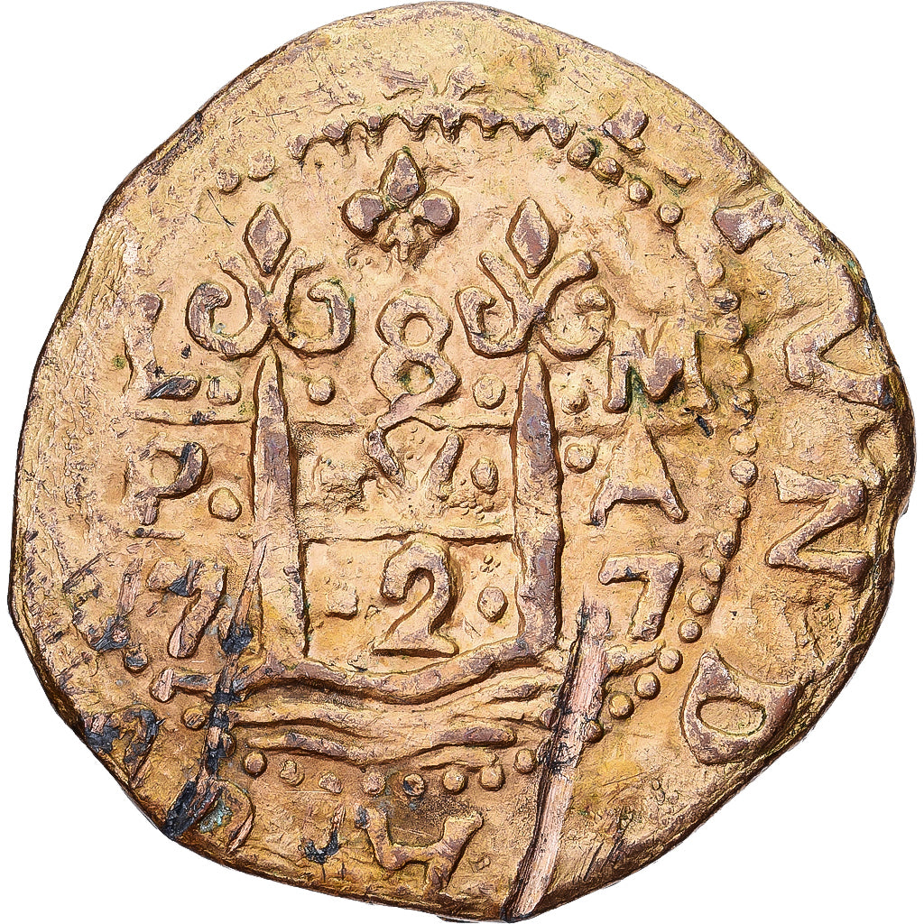 Francja, medal, Tresor des pirates, 1727, Gold plated copper, COB 8 ESCUDOS