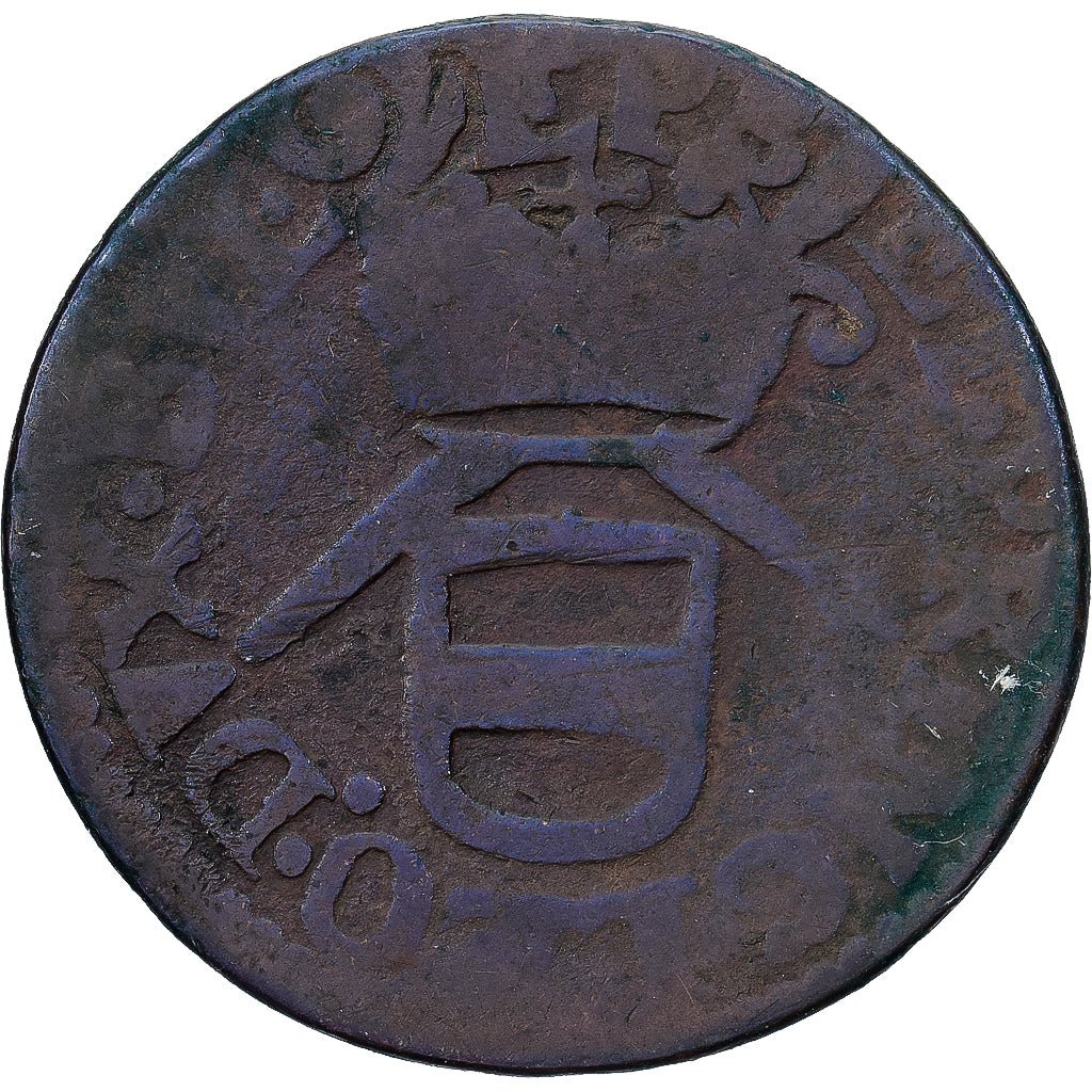 Principado-Bispado de Liège, Maximilian Henry, Liard, Cobre, F(12-15), KM:73