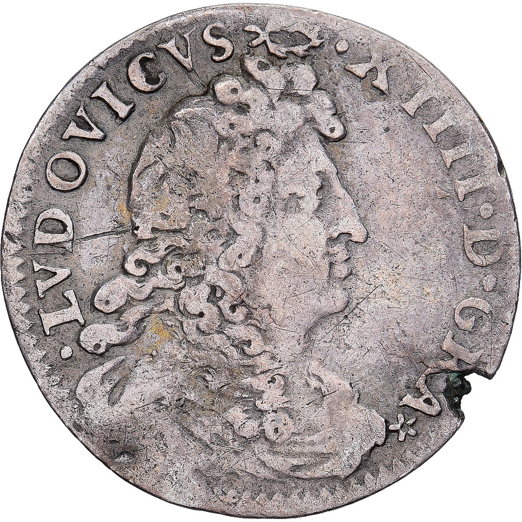 France, Louis XIV, 4 Sols des Traitants, 1676, Paris, Silver, VF(20-25)