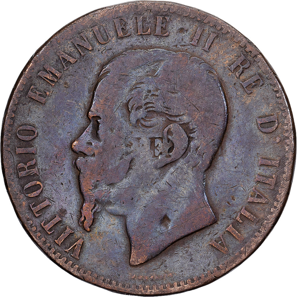 Italien, Vittorio Emanuele II, 10 Centesimi, 1867, Naples, Kupfer, S, KM:11.4