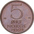Norvegia, Olav V, 5 Öre, 1974, Bronzo, SPL, KM:415
