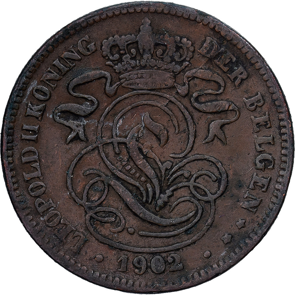 Belgio, 2 Centimes, 1902, Rame, MB, KM:36